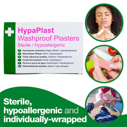 HypaPlast Washproof Plasters 7.2cm x 2.5cm (Pack 100)