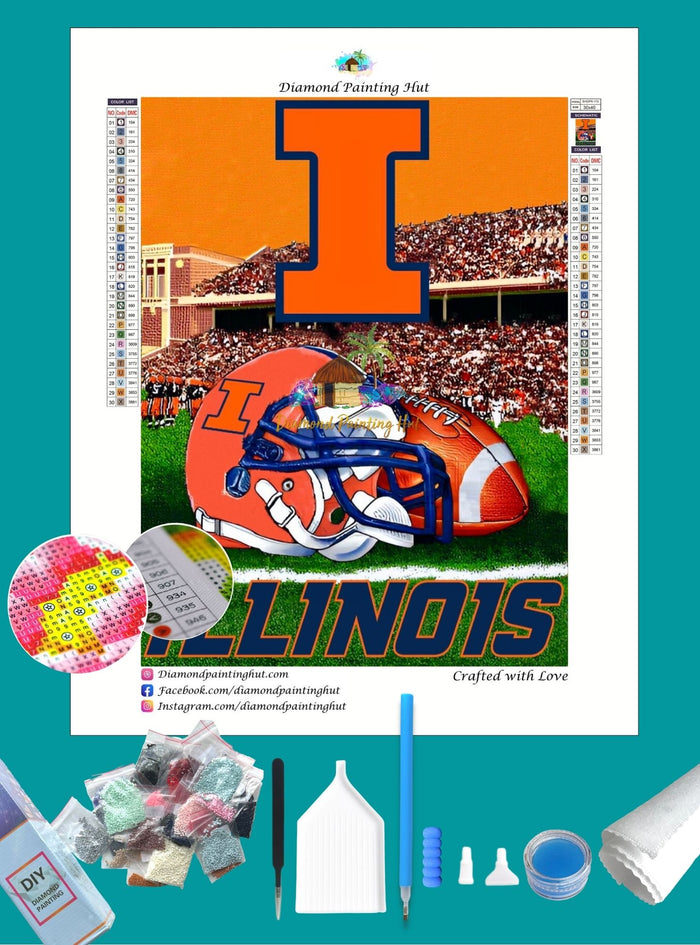 Illinois NCAA Home Diamond Painting