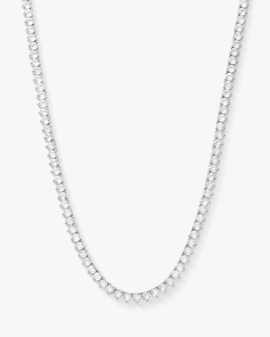Not Your Basic Tennis Necklace 3mm - Silver|White Diamondettes