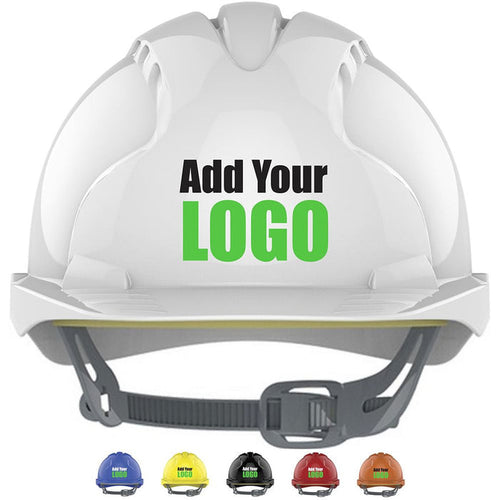 JSP EVO2 Custom Printed Safety Helmet - Vented Slip Ratchet Mid Peak
