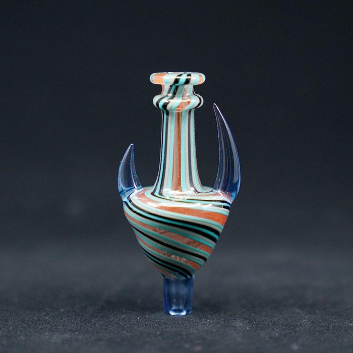 JwalkerGlass Linework Bubble Cap with Horns - Unique Handcrafted Dab Accessory: Premium Glass Accessory, Enhanced Airflow, Dabbing Sessions, Crafted with Intricate Linework, Horn Accents, Adds a Touch of Artistry, Dab Rig Setup, Perfect for Controlling Airflow, Maximizing Vapor Retention, Smoother More Flavorful Hits, Compatible with Most Banger Nails, Optimal Performance, Unique Look.