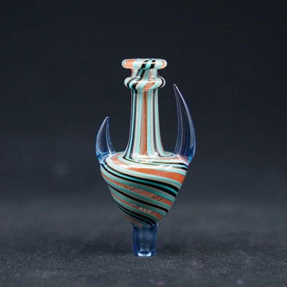 JwalkerGlass Linework Bubble Cap with Horns - Unique Handcrafted Dab Accessory: Premium Glass Accessory, Enhanced Airflow, Dabbing Sessions, Crafted with Intricate Linework, Horn Accents, Adds a Touch of Artistry, Dab Rig Setup, Perfect for Controlling Airflow, Maximizing Vapor Retention, Smoother More Flavorful Hits, Compatible with Most Banger Nails, Optimal Performance, Unique Look.