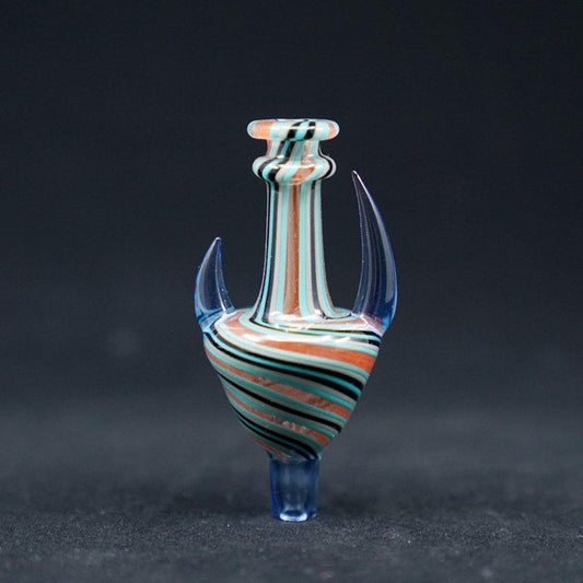 JwalkerGlass Linework Bubble Cap with Horns - Unique Handcrafted Dab Accessory: Premium Glass Accessory, Enhanced Airflow, Dabbing Sessions, Crafted with Intricate Linework, Horn Accents, Adds a Touch of Artistry, Dab Rig Setup, Perfect for Controlling Airflow, Maximizing Vapor Retention, Smoother More Flavorful Hits, Compatible with Most Banger Nails, Optimal Performance, Unique Look.