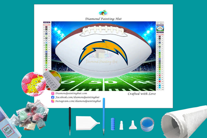 Los Angeles Chargers White NFL Football Diamond Painting-Diamond Painting Hut