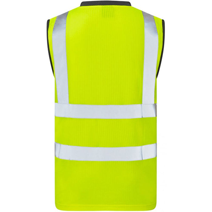 Leo Workwear Ashford Yellow Comfort EcoViz Sleeveless Hi Vis T-Shirt