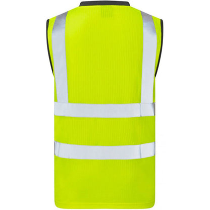 Leo Workwear Ashford Yellow Comfort EcoViz Sleeveless Hi Vis T-Shirt