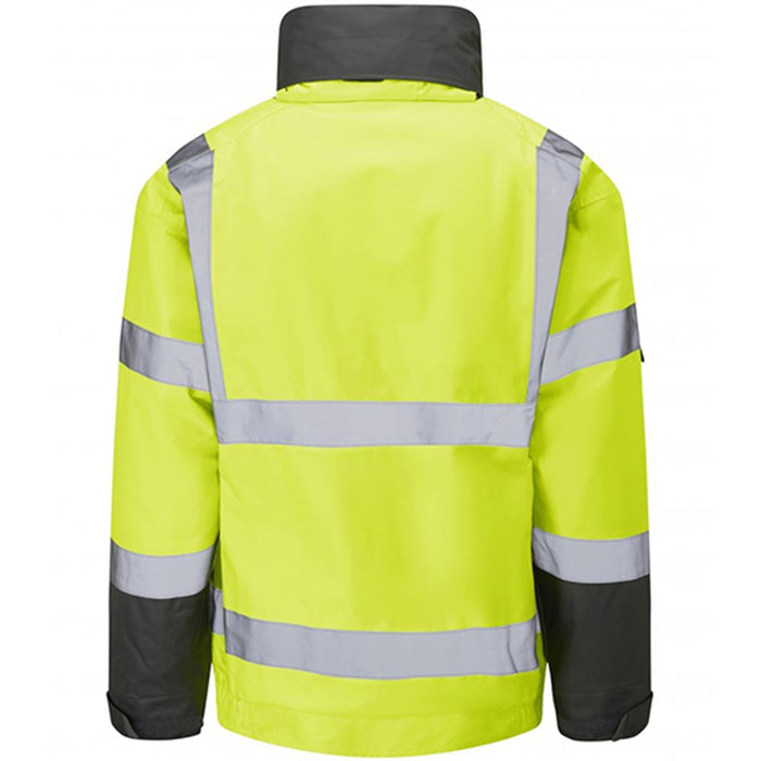 Leo Workwear Bickington Yellow EcoViz 4K Superior Fleece Lined Waterproof Hi Vis Bomber Jacket