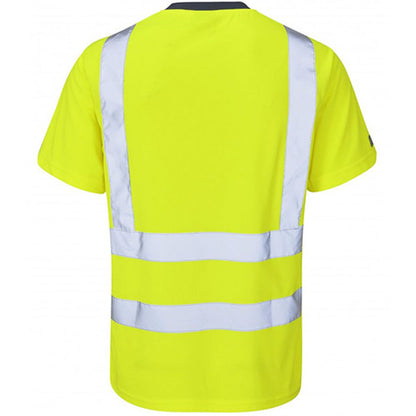 Leo Workwear Braunton Yellow Coolviz EcoViz Hi Vis T-Shirt