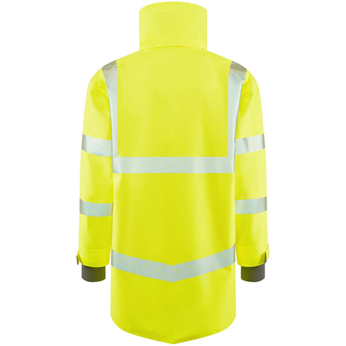 Leo Workwear Clovelly Yellow EcoViz 15K Performance+ Waterproof Breathable Executive Hi Vis Jacket