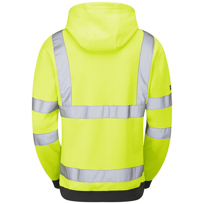 Leo Workwear Goodleigh Yellow EcoViz Hi Vis Hooded Sweatshirt