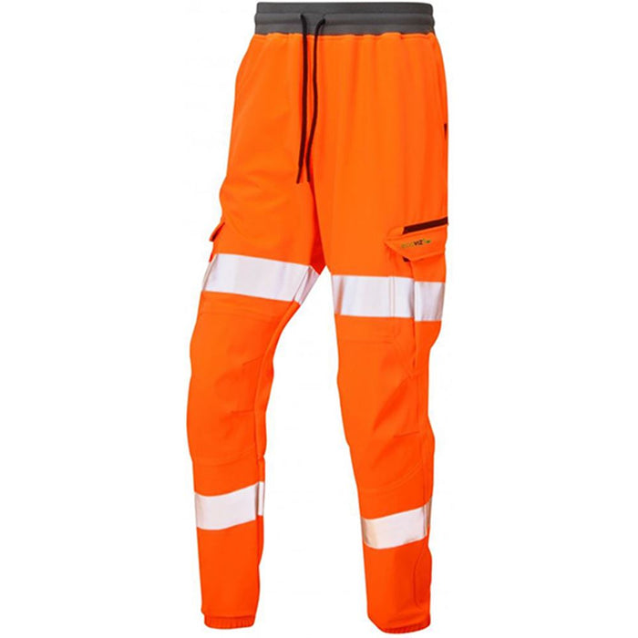Leo Workwear Hawkridge Orange EcoViz 4X Stretch Hi Vis Jog Trouser