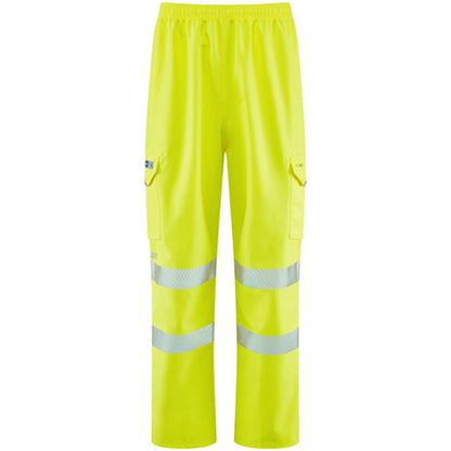 Leo Workwear Instow Yellow LTEC 15K Waterproof Breathable Hi Vis Cargo Trouser