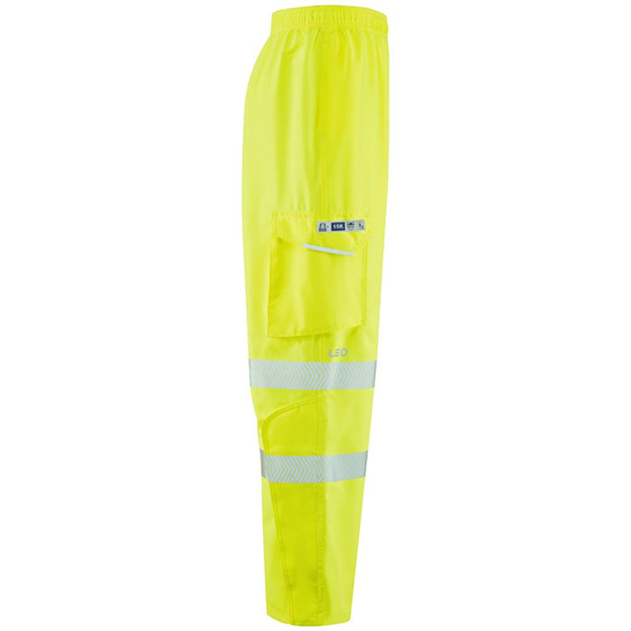 Leo Workwear Instow Yellow LTEC 15K Waterproof Breathable Hi Vis Cargo Trouser