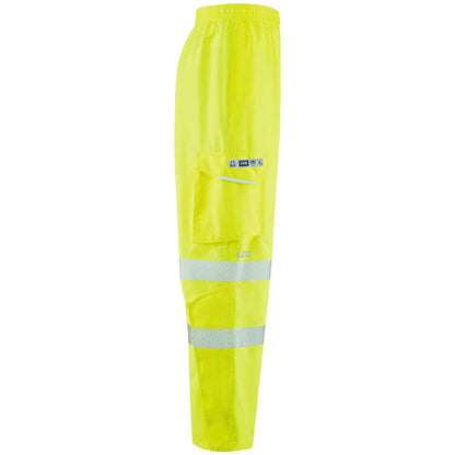 Leo Workwear Instow Yellow LTEC 15K Waterproof Breathable Hi Vis Cargo Trouser