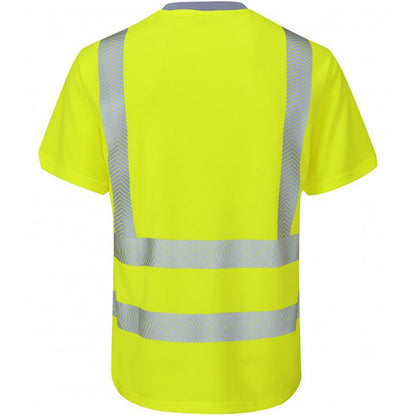 Leo Workwear Larkstone Yellow EcoViz Coolviz Plus Hi Vis T-Shirt