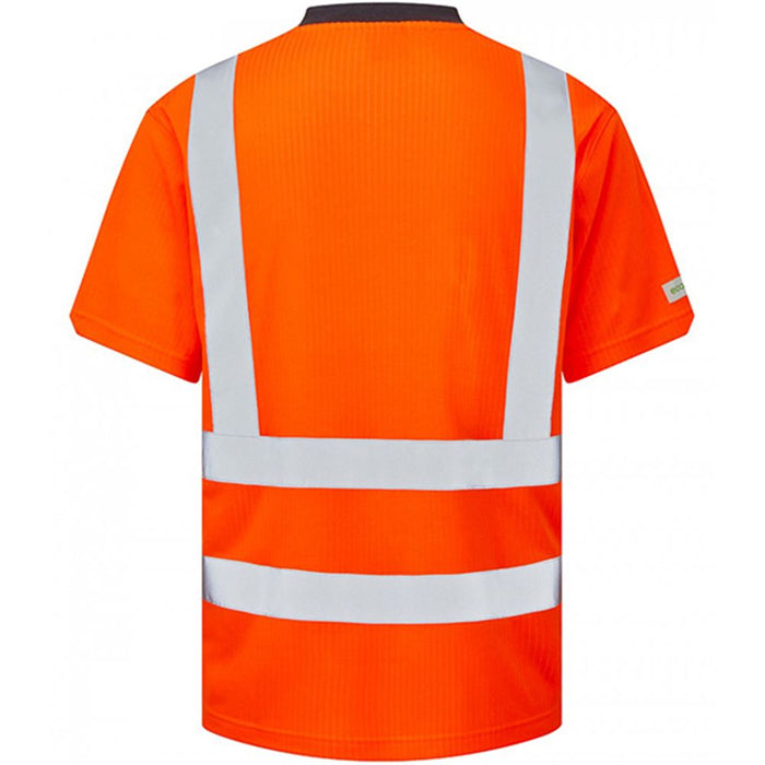 Leo Workwear Newport Orange Comfort EcoViz Hi Vis T-Shirt