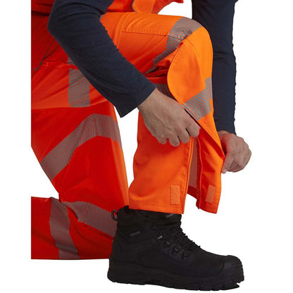 Leo Workwear Northam Orange EcoViz 15K Waterproof Breathable Hi Vis Bib & Brace