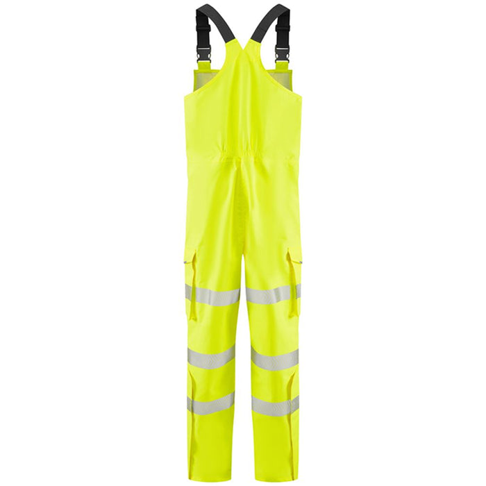 Leo Workwear Northam Yellow EcoViz 15K Waterproof Breathable Hi Vis Bib & Brace
