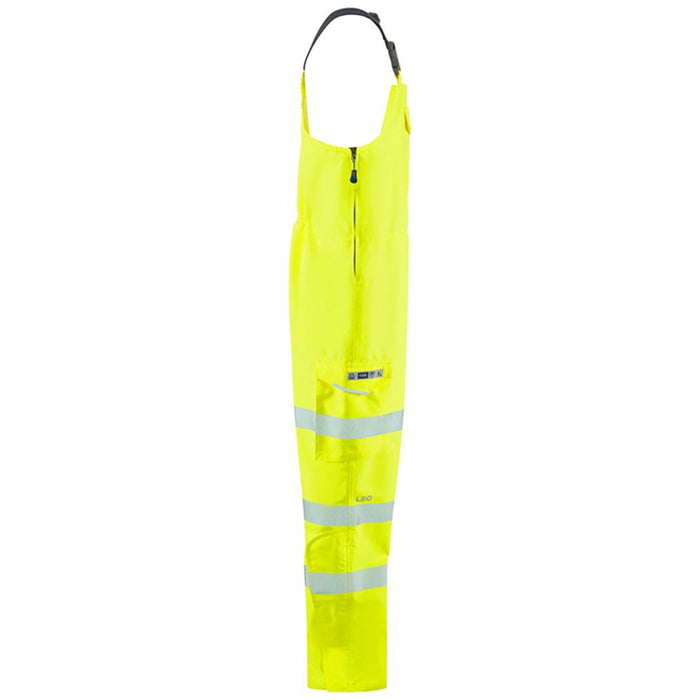 Leo Workwear Northam Yellow EcoViz 15K Waterproof Breathable Hi Vis Bib & Brace