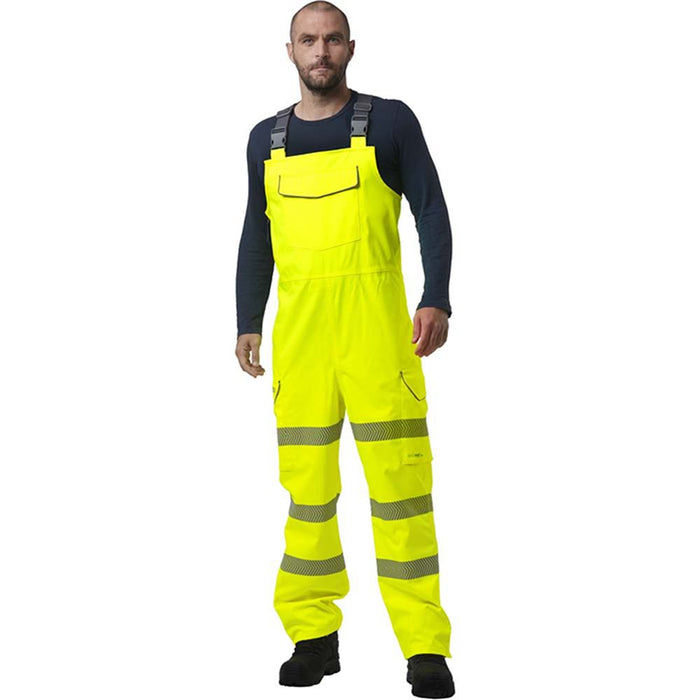 Leo Workwear Northam Yellow EcoViz 15K Waterproof Breathable Hi Vis Bib & Brace