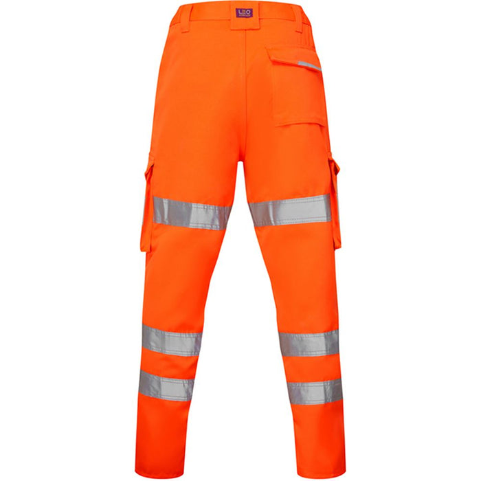 Leo Workwear Pennymoor Orange EcoViz Polycotton Women's Hi Vis Cargo Trouser