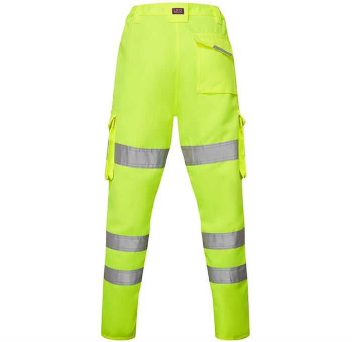 Leo Workwear Pennymoor Yellow Polycotton Women's Hi Vis Cargo Trouser