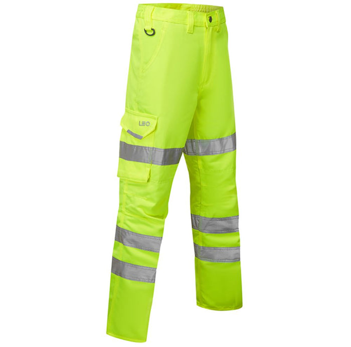 Leo Workwear Pennymoor Yellow Polycotton Women's Hi Vis Cargo Trouser