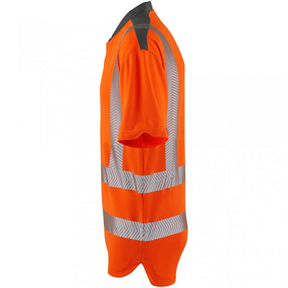 Leo Workwear Putsborough Orange EcoViz Coolmax Performance Hi Vis T-Shirt