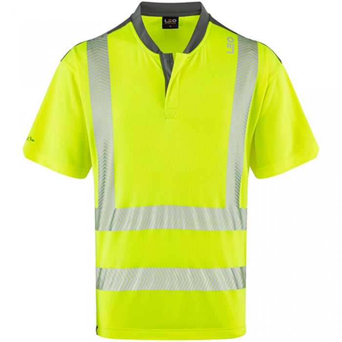Leo Workwear Putsborough Yellow EcoViz Coolmax Performance Hi Vis T-Shirt