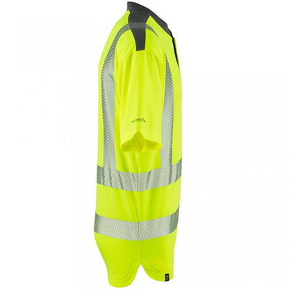 Leo Workwear Putsborough Yellow EcoViz Coolmax Performance Hi Vis T-Shirt
