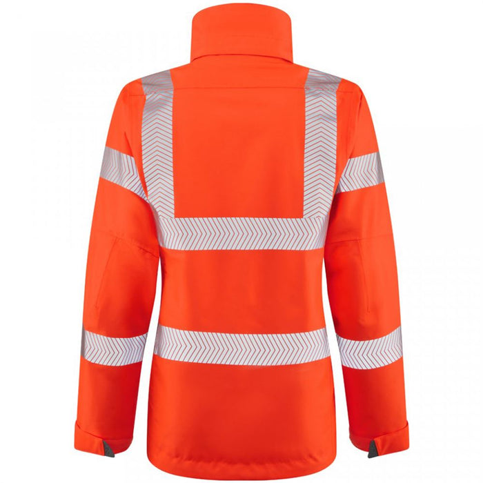 Leo Workwear Rosemoor Orange EcoViz Waterproof 15K Performance+ Breathable Women's Hi Vis Jacket