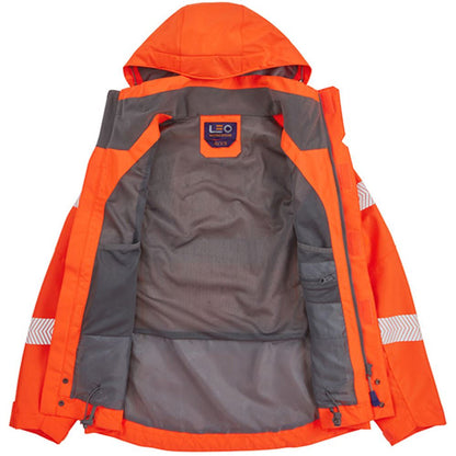 Leo Workwear Rosemoor Orange EcoViz Waterproof 15K Performance+ Breathable Women's Hi Vis Jacket