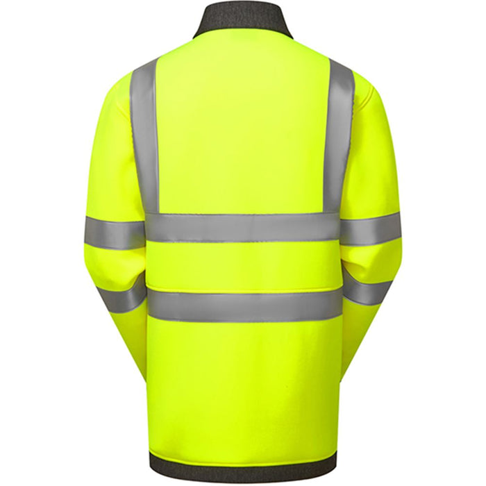 Leo Workwear SS07 Arganite Yellow EcoViz Air Layer Full Zip Hi Vis Sweatshirt
