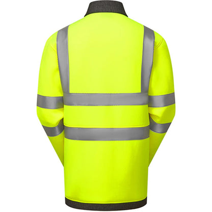 Leo Workwear SS07 Arganite Yellow EcoViz Air Layer Full Zip Hi Vis Sweatshirt