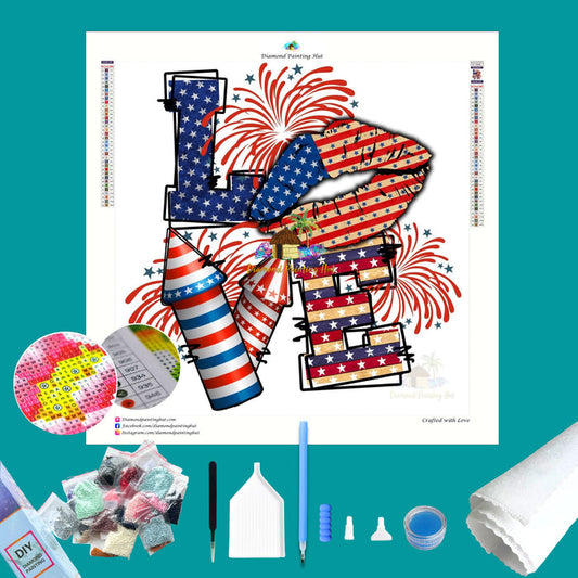 Love 4th of July Diamond Painting