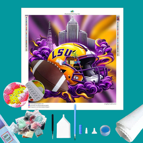 LSU Football Helmet Diamond Painting