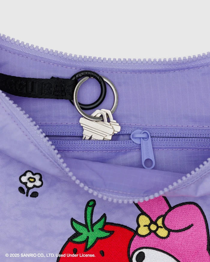 Medium Nylon Crescent Bag | Embroidered My Melody Strawberry