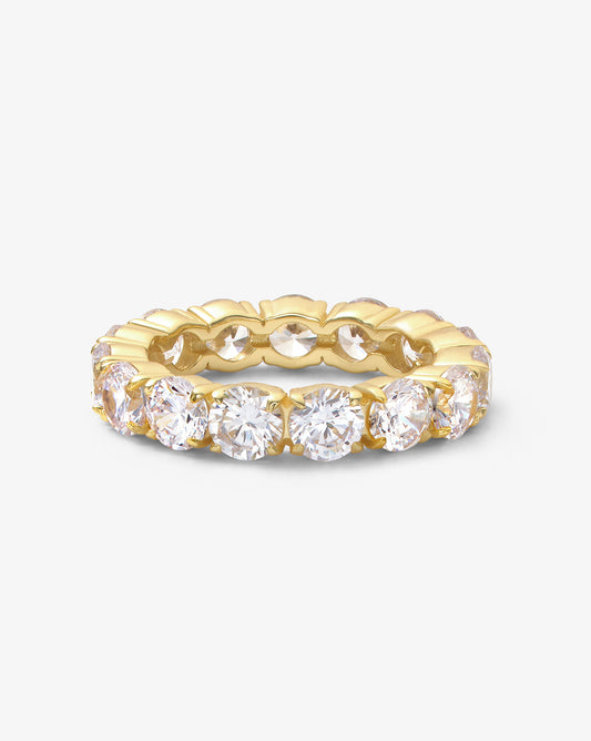 Grand Heiress Ring 4mm - Gold|White Diamondettes