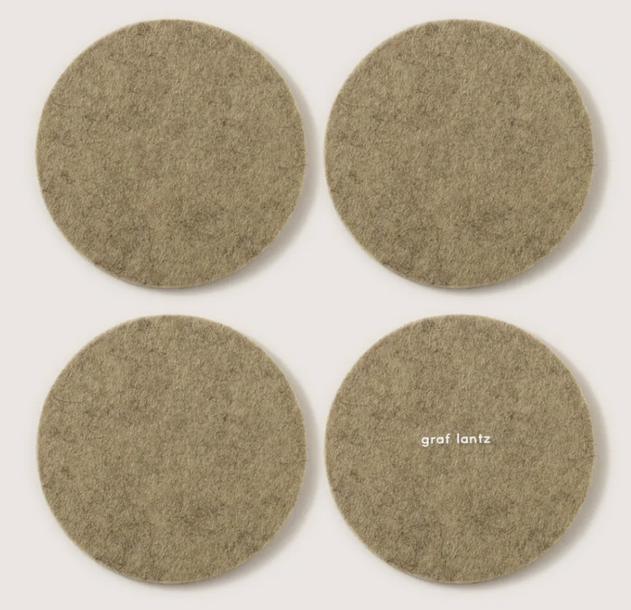 Merino Wool Coasters Round 4-Pack Sage