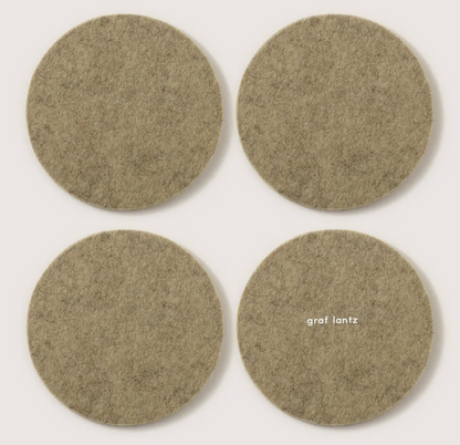Merino Wool Coasters Round 4-Pack Sage