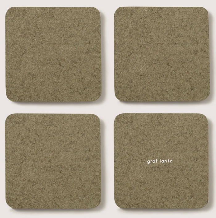 Merino Wool Coasters Square 4-Pack Sage