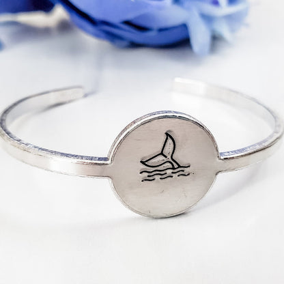 Mermaid Tail Skinny Cuff Bracelet - Adjustable Beach Lover Bracelet Salt and Sparkle