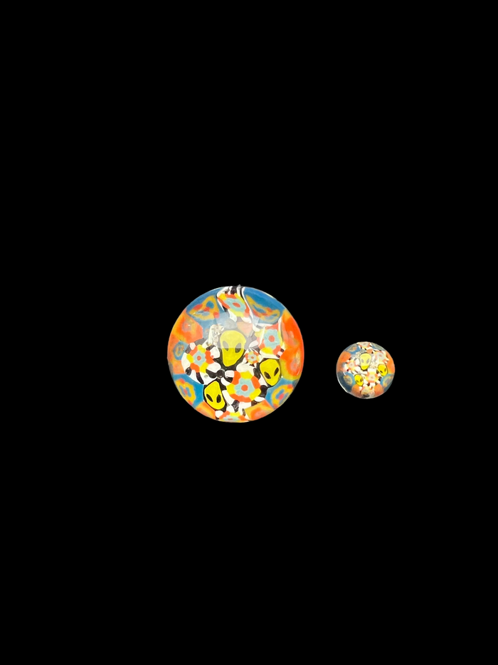 Millennium Glass Dotted Alien 2-Piece Slurper Set – Premium Glass Dabbing Accessory