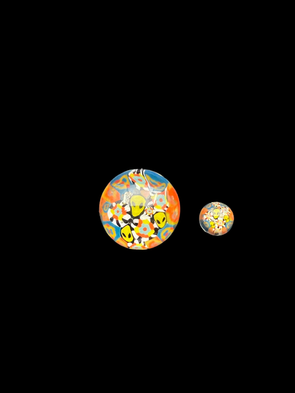 Millennium Glass Dotted Alien 2-Piece Slurper Set – Premium Glass Dabbing Accessory