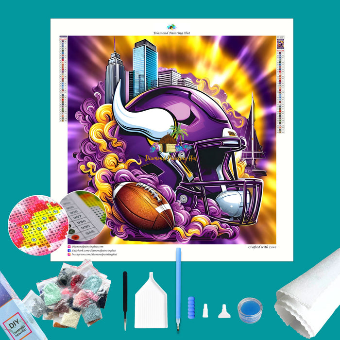 Minnesota Vikings NFL Helmet Diamond Painting