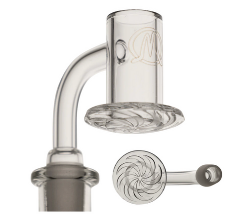 Monark Glass Quartz Blender Banger – High-performance quartz banger with a blender design for enhanced airflow, efficient concentrate vaporization, and durability. Available in assorted sizes for versatile rig compatibility.