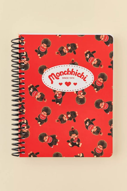 Monchhichi Red Spiral Notebook by Pipsticks