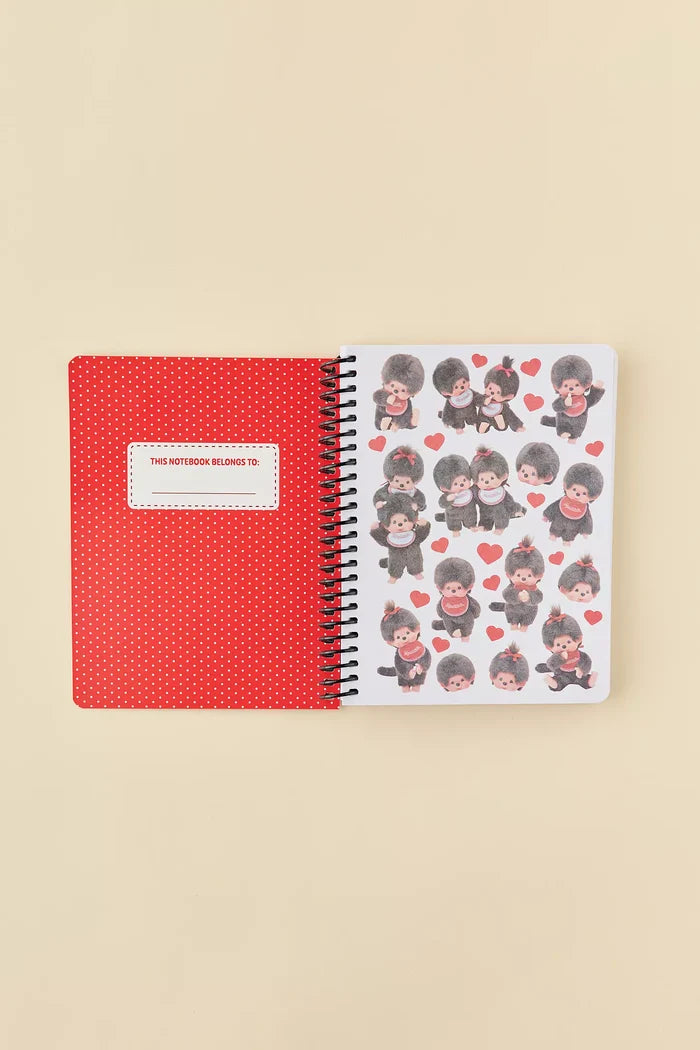 Monchhichi Red Spiral Notebook by Pipsticks