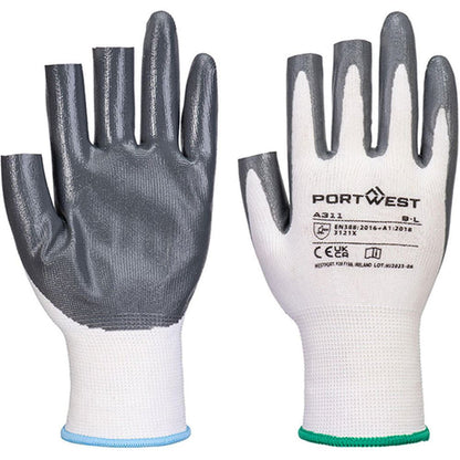 MultiSAVE 12 Pack - Portwest A311 Fingerless Glove with Nitrile Coating 13g (Pack 12)