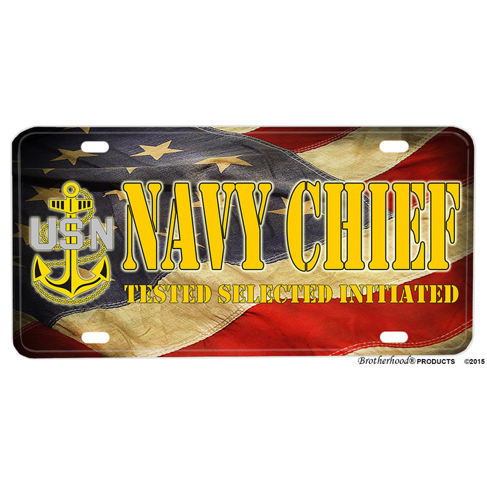 Navy Chief Tested Selected Initiated License Plate